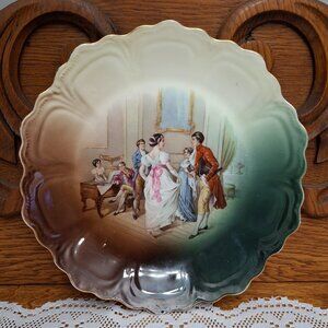 Antique Zeh Scherzer Bavaria Porcelain Dancing Couple Plate